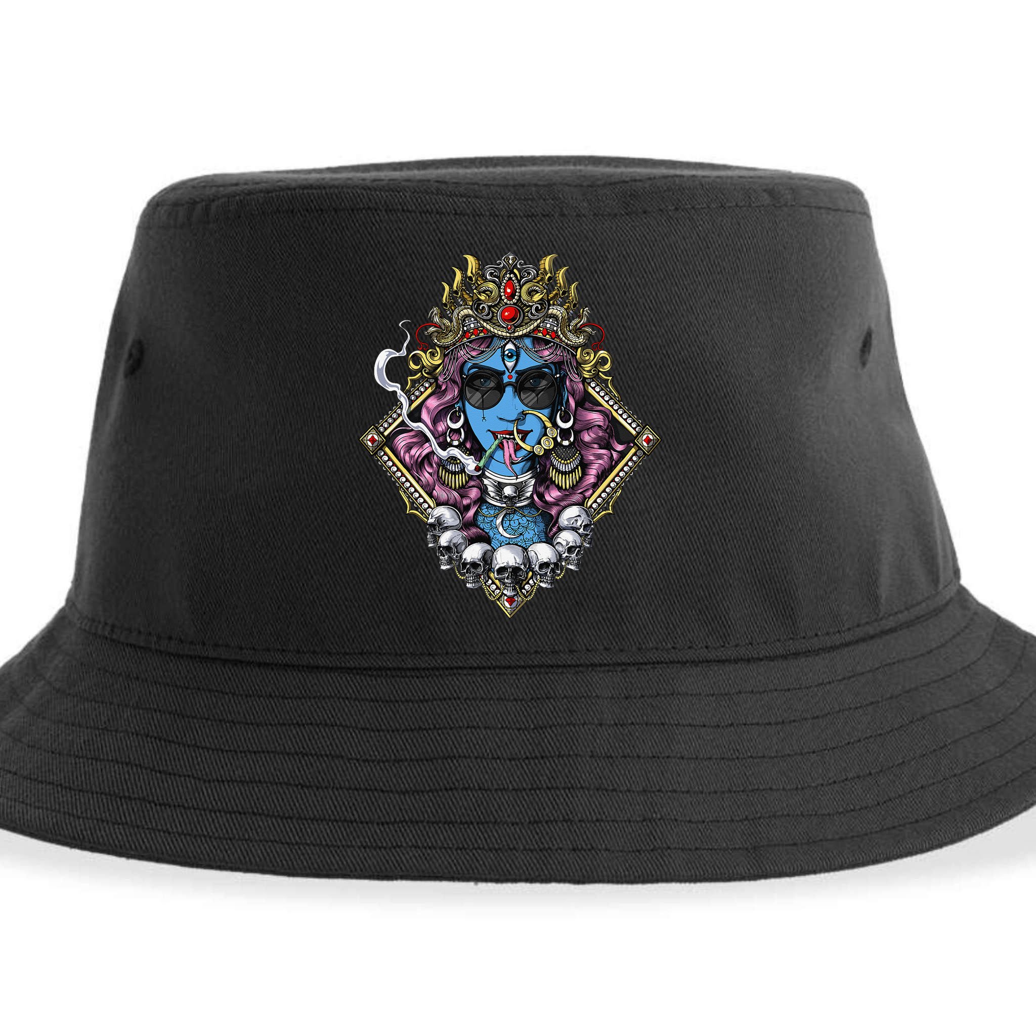 Kali Hindu Goddess Hinduism Deity God Spiritual Zen Gothic Sustainable Bucket Hat