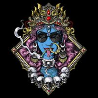 Kali Hindu Goddess Hinduism Deity God Spiritual Zen Gothic Flat Bill Trucker Hat