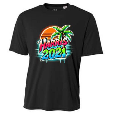 Kamala Harris Graffiti Coconut Tree Political Fashion Cooling Performance Crew T-Shirt