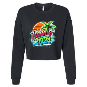 Kamala Harris Graffiti Coconut Tree Political Fashion Cropped Pullover Crew