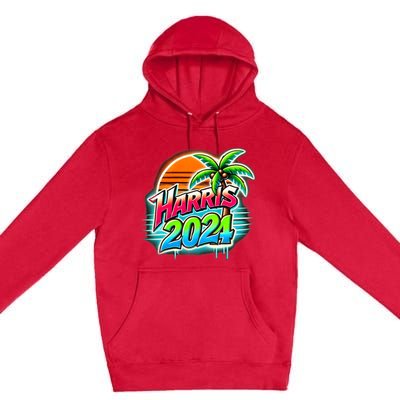 Kamala Harris Graffiti Coconut Tree Political Fashion Premium Pullover Hoodie