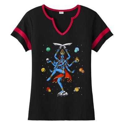 Kali Hindu Goddess Hinduism Deity God Spiritual Zen Yoga Ladies Halftime Notch Neck Tee