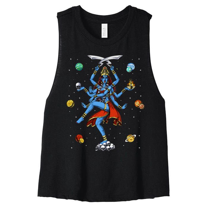 Kali Hindu Goddess Hinduism Deity God Spiritual Zen Yoga Women's Racerback Cropped Tank