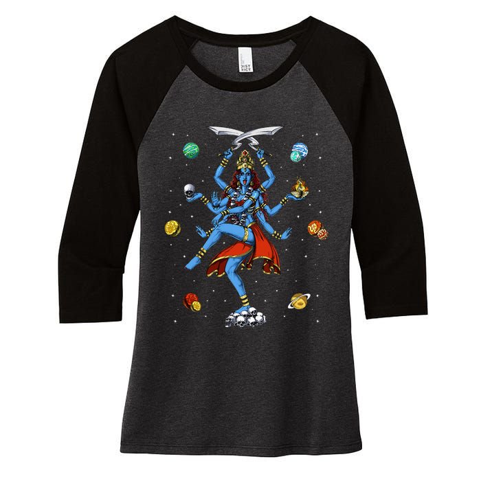 Kali Hindu Goddess Hinduism Deity God Spiritual Zen Yoga Women's Tri-Blend 3/4-Sleeve Raglan Shirt