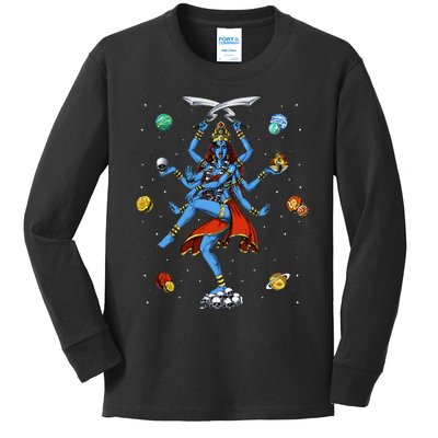 Kali Hindu Goddess Hinduism Deity God Spiritual Zen Yoga Kids Long Sleeve Shirt