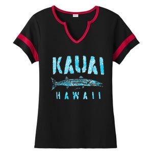 Kauai Hawaii Great Barracuda Ladies Halftime Notch Neck Tee