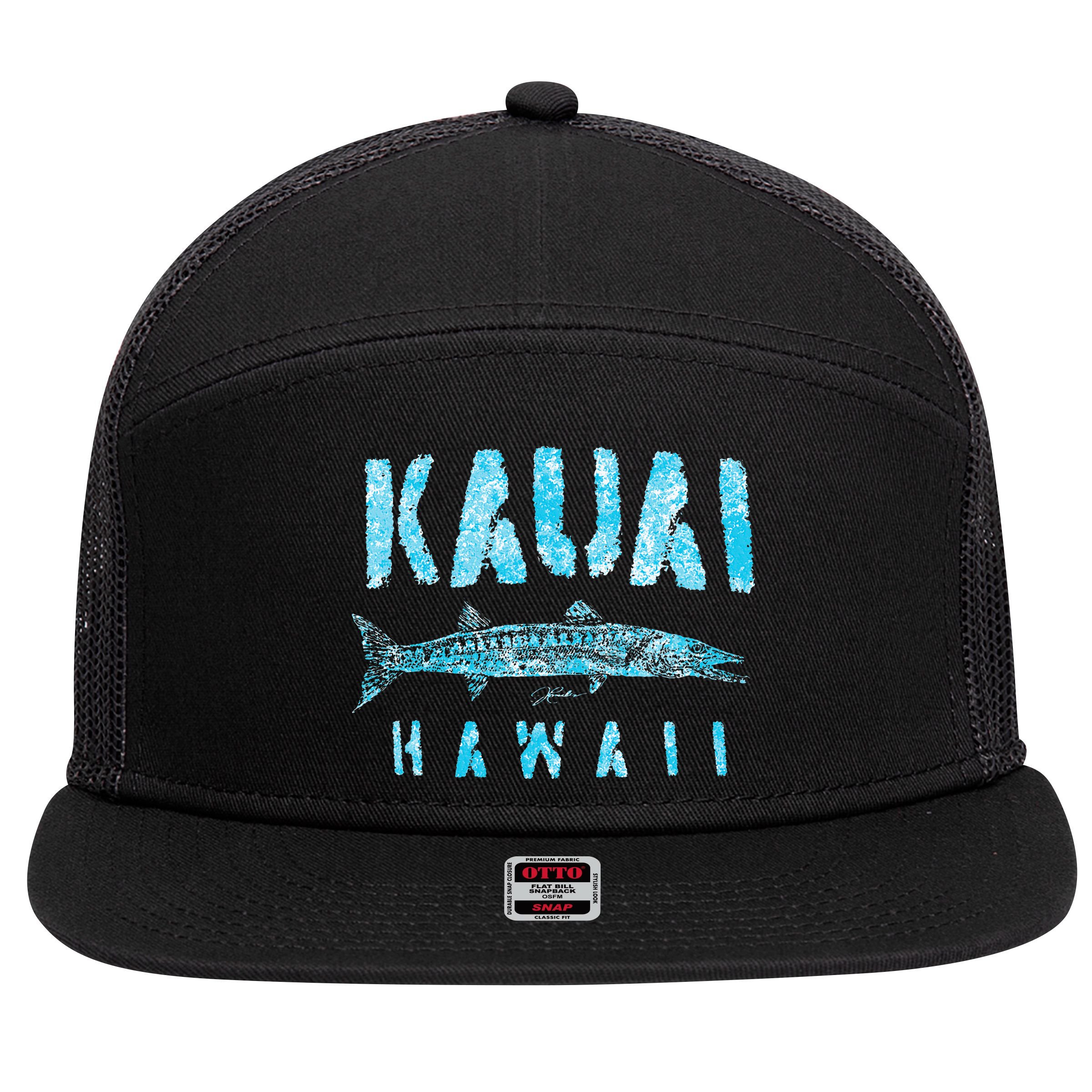 Kauai Hawaii Great Barracuda 7 Panel Mesh Trucker Snapback Hat
