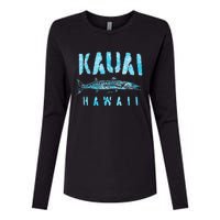 Kauai Hawaii Great Barracuda Womens Cotton Relaxed Long Sleeve T-Shirt