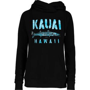 Kauai Hawaii Great Barracuda Womens Funnel Neck Pullover Hood