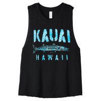 Kauai Hawaii Great Barracuda Women's Racerback Cropped Tank