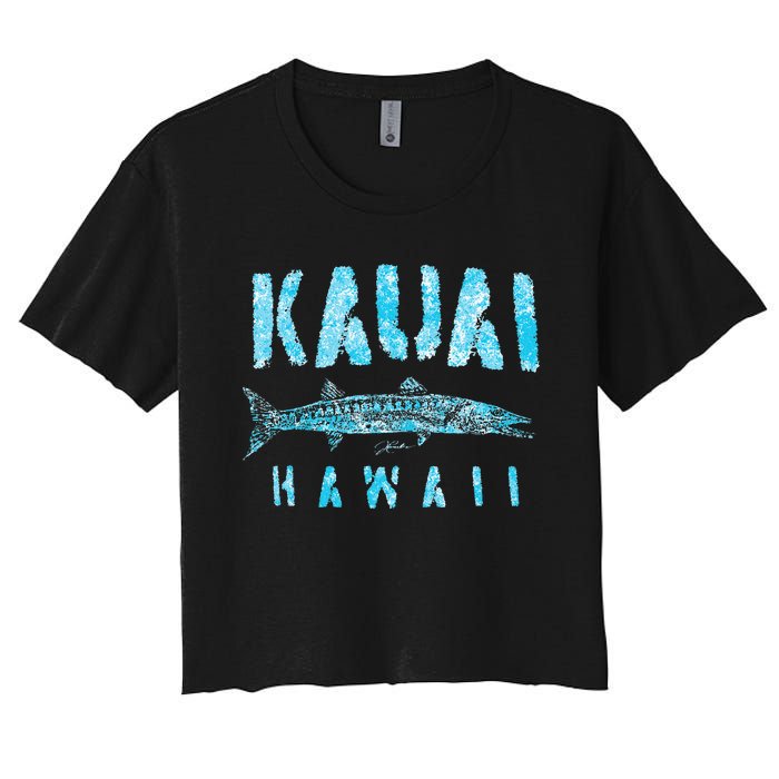 Kauai Hawaii Great Barracuda Women's Crop Top Tee