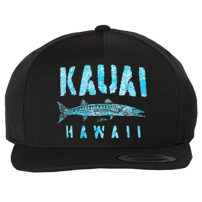 Kauai Hawaii Great Barracuda Wool Snapback Cap