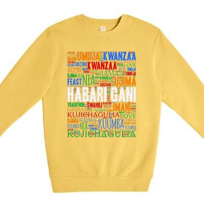 Kwanzaa Habari Gani 7 Principles Swahili Premium Crewneck Sweatshirt