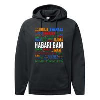 Kwanzaa Habari Gani 7 Principles Swahili Performance Fleece Hoodie