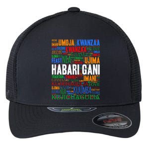 Kwanzaa Habari Gani 7 Principles Swahili Flexfit Unipanel Trucker Cap