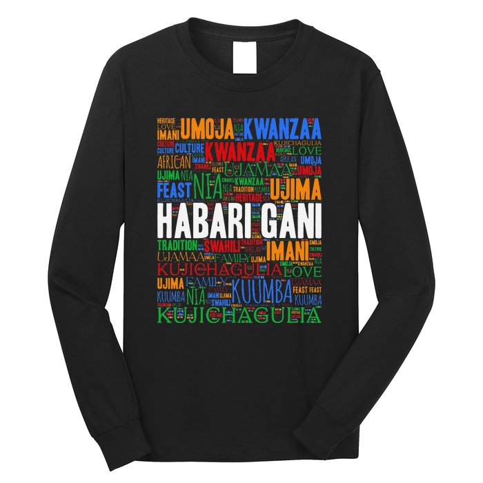 Kwanzaa Habari Gani 7 Principles Swahili Long Sleeve Shirt