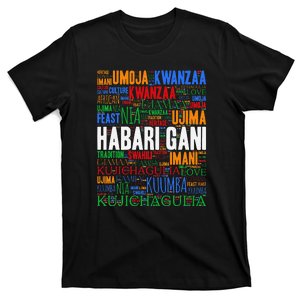 Kwanzaa Habari Gani 7 Principles Swahili T-Shirt