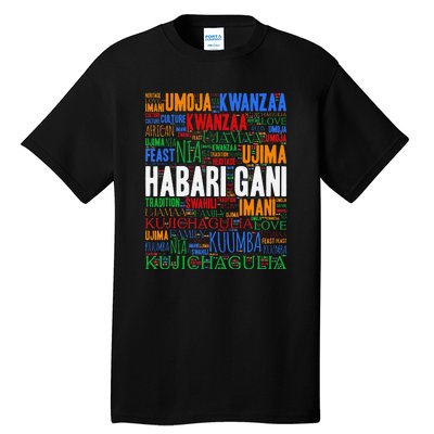 Kwanzaa Habari Gani 7 Principles Swahili Tall T-Shirt