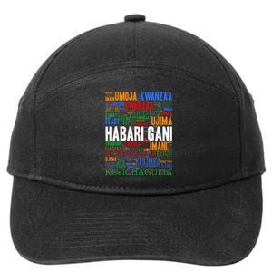 Kwanzaa Habari Gani 7 Principles Swahili 7-Panel Snapback Hat