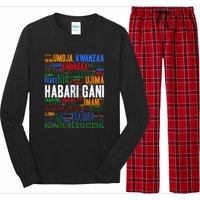 Kwanzaa Habari Gani 7 Principles Swahili Long Sleeve Pajama Set