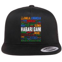 Kwanzaa Habari Gani 7 Principles Swahili Flat Bill Trucker Hat