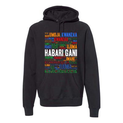 Kwanzaa Habari Gani 7 Principles Swahili Premium Hoodie