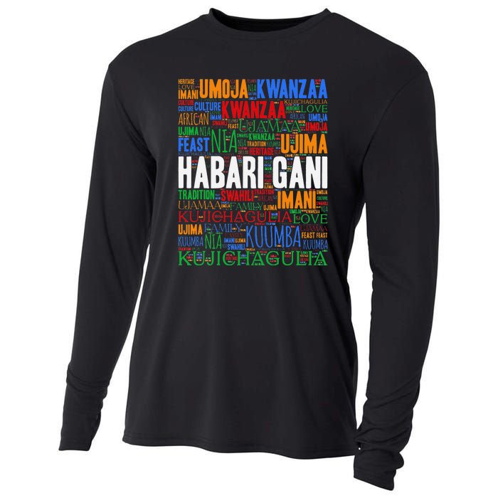 Kwanzaa Habari Gani 7 Principles Swahili Cooling Performance Long Sleeve Crew