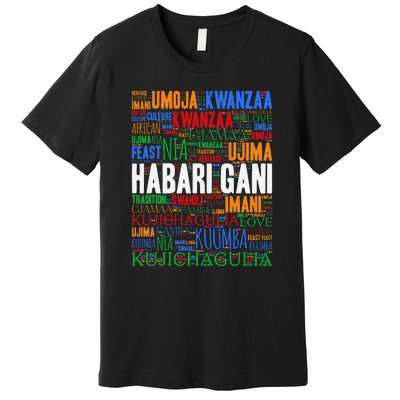 Kwanzaa Habari Gani 7 Principles Swahili Premium T-Shirt