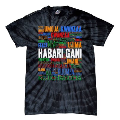 Kwanzaa Habari Gani 7 Principles Swahili Tie-Dye T-Shirt