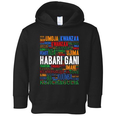 Kwanzaa Habari Gani 7 Principles Swahili Toddler Hoodie