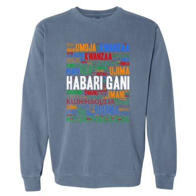 Kwanzaa Habari Gani 7 Principles Swahili Garment-Dyed Sweatshirt