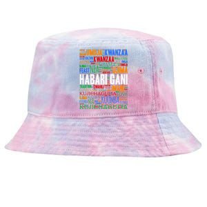 Kwanzaa Habari Gani 7 Principles Swahili Tie-Dyed Bucket Hat