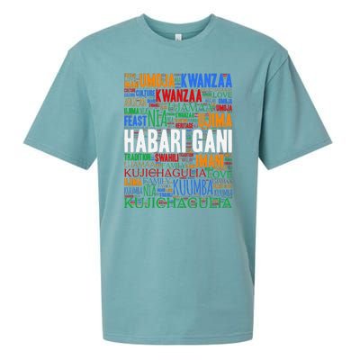 Kwanzaa Habari Gani 7 Principles Swahili Sueded Cloud Jersey T-Shirt