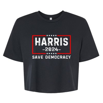 Kamala Harris Harris 2024 Us Flag Democratic President Bella+Canvas Jersey Crop Tee