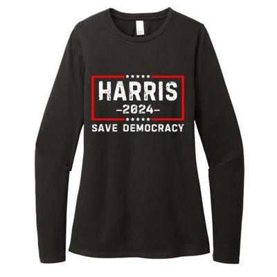 Kamala Harris Harris 2024 Us Flag Democratic President Womens CVC Long Sleeve Shirt