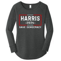 Kamala Harris Harris 2024 Us Flag Democratic President Women's Perfect Tri Tunic Long Sleeve Shirt