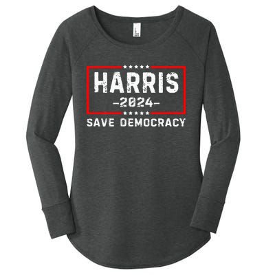 Kamala Harris Harris 2024 Us Flag Democratic President Women's Perfect Tri Tunic Long Sleeve Shirt