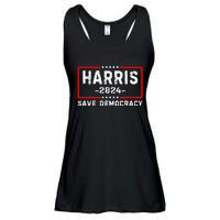 Kamala Harris Harris 2024 Us Flag Democratic President Ladies Essential Flowy Tank