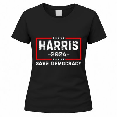 Kamala Harris Harris 2024 Us Flag Democratic President Women's T-Shirt