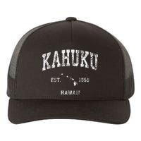 Kahuku Hawaii Hi Vintage Athletic Sports Design Yupoong Adult 5-Panel Trucker Hat