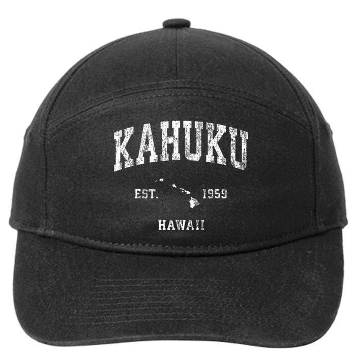 Kahuku Hawaii Hi Vintage Athletic Sports Design 7-Panel Snapback Hat