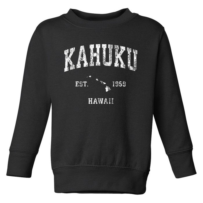 Kahuku Hawaii Hi Vintage Athletic Sports Design Toddler Sweatshirt