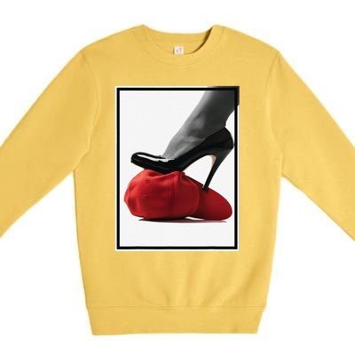 Kamala Harris Heels Stepping On Maga Hat Premium Crewneck Sweatshirt