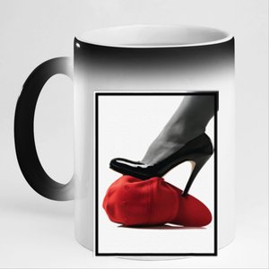 Kamala Harris Heels Stepping On Maga Hat 11oz Black Color Changing Mug