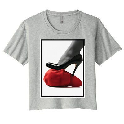 Kamala Harris Heels Stepping On Maga Hat Women's Crop Top Tee