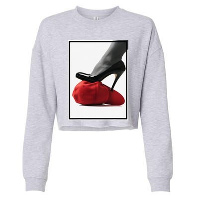 Kamala Harris Heels Stepping On Maga Hat Cropped Pullover Crew