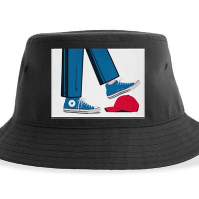 Kamala Harris Heels Stepping On Maga Hat Sustainable Bucket Hat