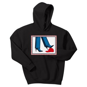 Kamala Harris Heels Stepping On Maga Hat Harris Walz 2024 Kids Hoodie