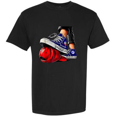 Kamala Harris High Heels Stepping On Red Maga Hat Garment-Dyed Heavyweight T-Shirt