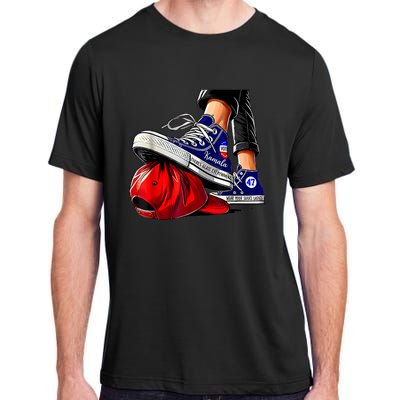 Kamala Harris High Heels Stepping On Red Maga Hat Adult ChromaSoft Performance T-Shirt